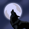 Wolf with moon