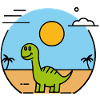 Dinosaurs on the beach
