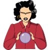 Clairvoyant with her crystal ball