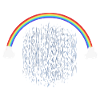 Regenbogen mit Regentropfenmuster