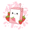 Japanischer Kawaii Erdbeer-Milchshake