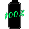 Batterie hat 100% volle Energie