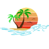 sunset & palm trees