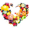 herz,obst, obstherz,bunt,äpfel,küche
