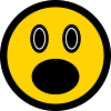 Verblüfftes Emoticon - Bildsymbol - Strichgesicht