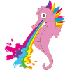 seepferdchen,bunt,regenbogen,rosa
