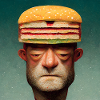 A burger in the head