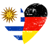 Uruguay Germany Flag Heart