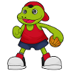 Frog basketball player basketball