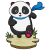 Panda en joggeur avec foulard