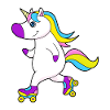 Einhorn Rollschuhfahren Rollschuhe