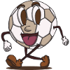 funky pallone da calcio calcio cartone animato faccia a piedi
