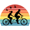 Rétro Tandem Bicycle Twin Biplace