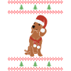 Teckel doux Noël Kawaii