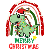 Christmas Dinosaur Kawaii