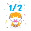 Demi-année 6 mois chien d’anniversaire