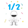 Demi-année 6 mois anniversaire astronaute
