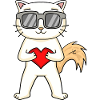 Turkish van with sunglasses and heart
