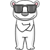 cool polar bear with sunglasses