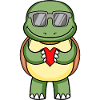 Turtle with sunglasses and heart
