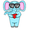 Elephant with sunglasses and heart
