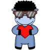 Donkey with sunglasses and heart
