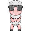 cool sheep with sunglasses