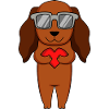 Dachshund with sunglasses and heart