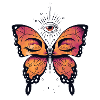 Triple-eye butterfly drawing