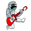 Rock Astronaut plays guitar