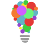 CREATIVITY lightbulb with white print