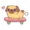 Cute Farting Pug On Skateboard