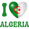 J'aime l'Algérie - Drapeau Cœur