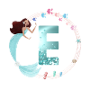 Customizable Monogram E Mermaid