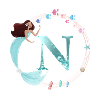 Customizable Monogram N Mermaid