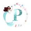 Customizable Monogram P Mermaid
