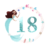 Customizable Number 18 Mermaid