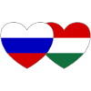 Russie Hongrie Drapeau Cœur