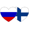 Russie Finlande Drapeau Cœur