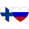 Finlande Russie Drapeau Cœur