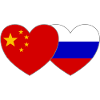 China Russia Flag Heart