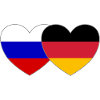Russia Germany Flag Heart