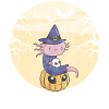 Halloween Axolotl Pumpkins & Dead Skull