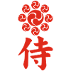 Samurai-Emblem des Uesugi-Clans (rot)