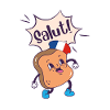 French Toast. Kawaii Food Pun. Digistickie.
