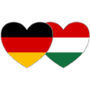 Germany Hungary Flag Heart