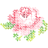 Cross-stitch rose