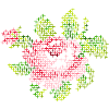 Cross-stitch rose