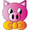 Schwein mit Brötchenbinde