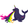 seehund,regenbogen,kotzender seehund,robbe,einhorn
